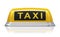 Yellow taxi car sign