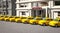 Yellow taxi cars