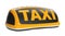 Yellow taxi roof sign isolated
