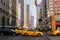 Yellow taxi on the street in New York