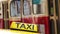 Yellow taxi symbol closeup