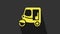 Yellow Taxi tuk tuk icon isolated on grey background. Indian auto rickshaw concept. Delhi auto. 4K Video motion graphic