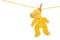 Yellow teddy bear on clothes line