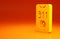 Yellow Telephone with emergency call 911 icon isolated on orange background. Police, ambulance, fire department, call