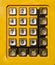 Yellow telephone keypad