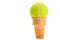 A yellow tennis ball in an ice cream cone