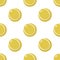 Yellow Tennis Ball Icon Seamless Pattern