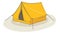 Yellow tent vector