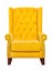 Yellow textile chair isolated