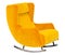 Yellow textile rocking chair isolated