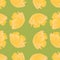 Yellow textured acrylic flowers on dark green background