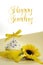 Yellow theme cupcake and sunflower with Happy Sunday