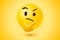 Yellow thinking face vector icon