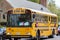 A yellow Thomas School bus operated by Talbot County Public School district i