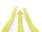 Yellow three arrows rendered on white