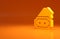 Yellow Ticket icon isolated on orange background. Amusement park. Minimalism concept. 3d illustration 3D render