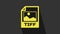 Yellow TIFF file document. Download tiff button icon isolated on grey background. TIFF file symbol. 4K Video motion