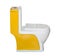 Yellow toilet bowl isolated