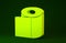Yellow Toilet paper roll icon isolated on green background. Minimalism concept. 3d illustration 3D render