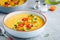 Yellow Tomato Gazpacho. Spanish summer cold soup