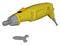 Yellow tool, illustration, vector