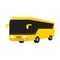 Yellow tour bus with white background