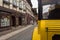 Yellow tour train in wirnigerode germany in the street