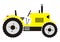 Yellow tractor with exhaust