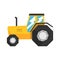 Yellow tractor, heavy agricultural machinery vector Illustration