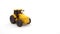 Yellow tractor with large wheels. Agricultural machinery, industrial machine. 3d picture. Illustration object isolated