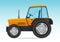 Yellow tractor vehicle vector illustration