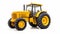 Yellow Tractor On White Background - Expertly Crafted National Geographic Style