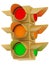 Yellow traffic lights on white background