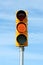 Yellow traffic signal light