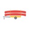 Yellow trailer with red canoe, vector illustration