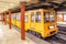 Yellow train coming on subway station, Budapest - Hungary