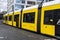 Yellow tram circulating in Berlin, Germany