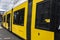 Yellow tram circulating in Berlin, Germany