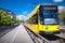 Yellow tramway in Dresden