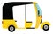 Yellow transport vehicle, icon