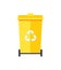 Yellow Trash Can Color Icon Vector Illustration