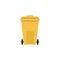 Yellow trash dumpster