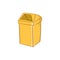 Yellow trash icon, cartoon style
