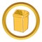 Yellow trash vector icon