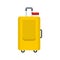 Yellow travel suitcase icon, flat style