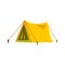 Yellow travel tent for summer camp adventure.