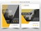 Yellow triangle annual report Leaflet Brochure Flyer template design, book cover layout design, abstract business presentation