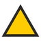 Yellow triangle blank, warning symbol. Empty surface