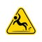 yellow triangle caution slippery floor logo sign vector