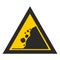 Yellow triangle Rockfall. Warning danger.
